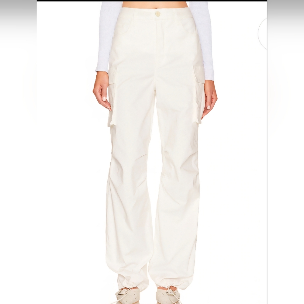 NWT Good American Womens Baggy Cargo Pants- White- Size 8 - Picture 15 of 15